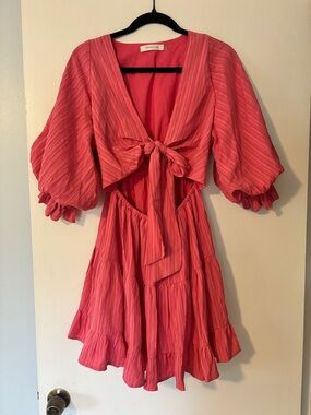 Mustard Seed Pink Tie-Front Dress, Size S